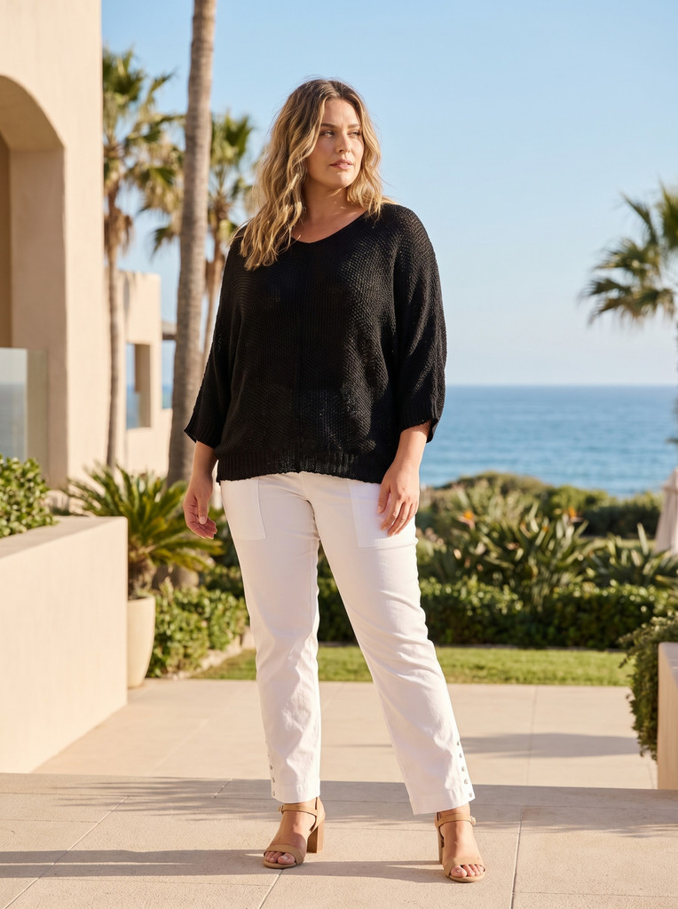 Women's Top | Knit Squareneck Top | ORIENTIQUE
