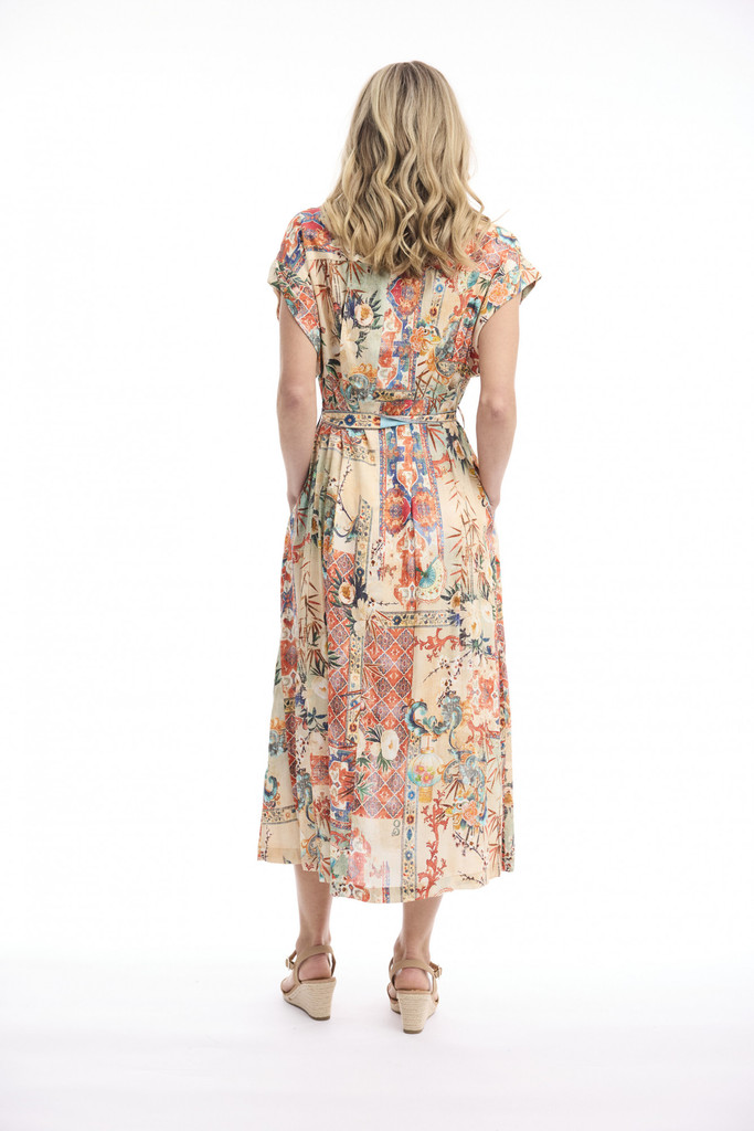Women's Dresses | Gordes Collar Tie Waist Dress | ORIENTIQUE