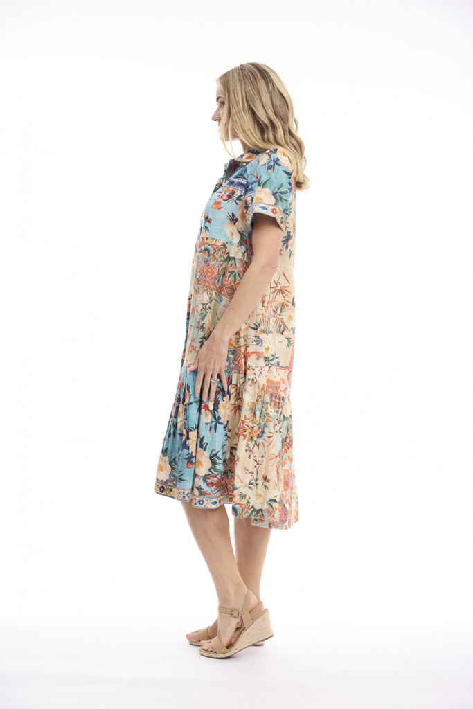 Women's Dresses | Gordes Patch Long Dress | ORIENTIQUE