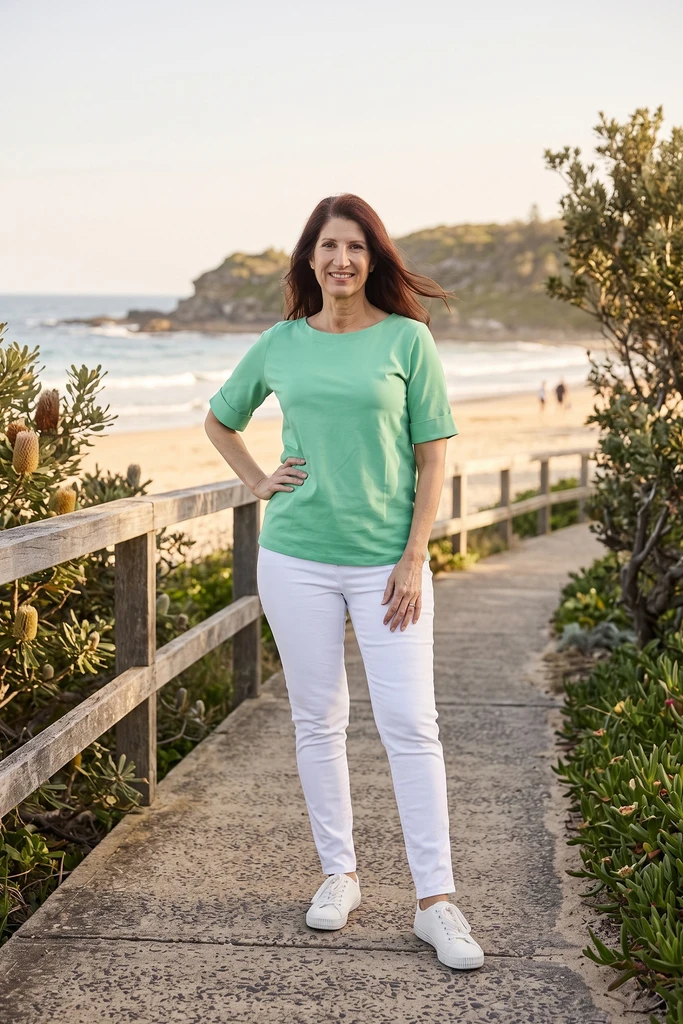 Jade | Cuff Hem T-Shirt  by Cafe Latte | Alibi Online