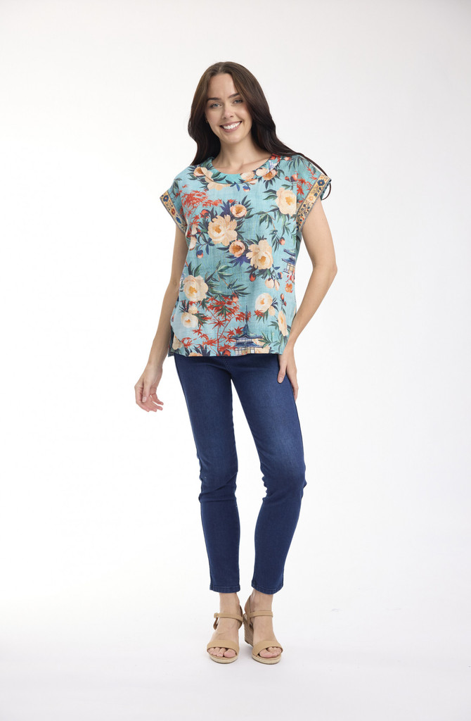 Women's Top | Gordes Rolled Neckline Top | ORIENTIQUE