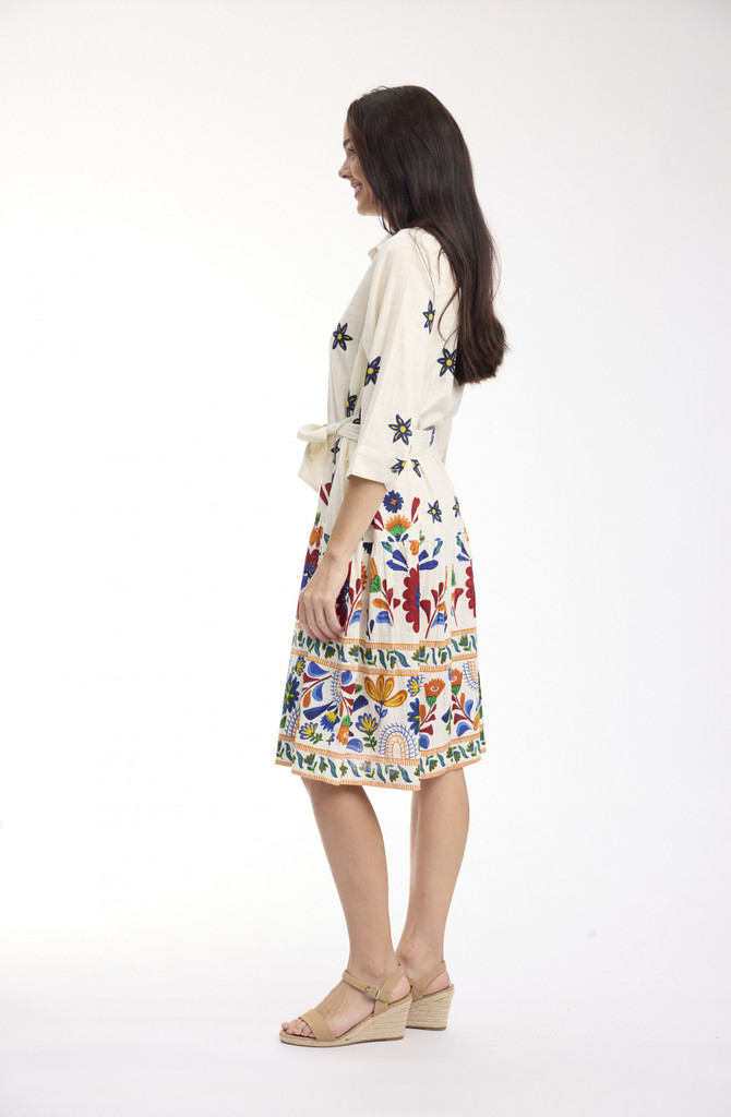 Women's Dresses | Pellion Collar Tie Waist Dress | ORIENTIQUE