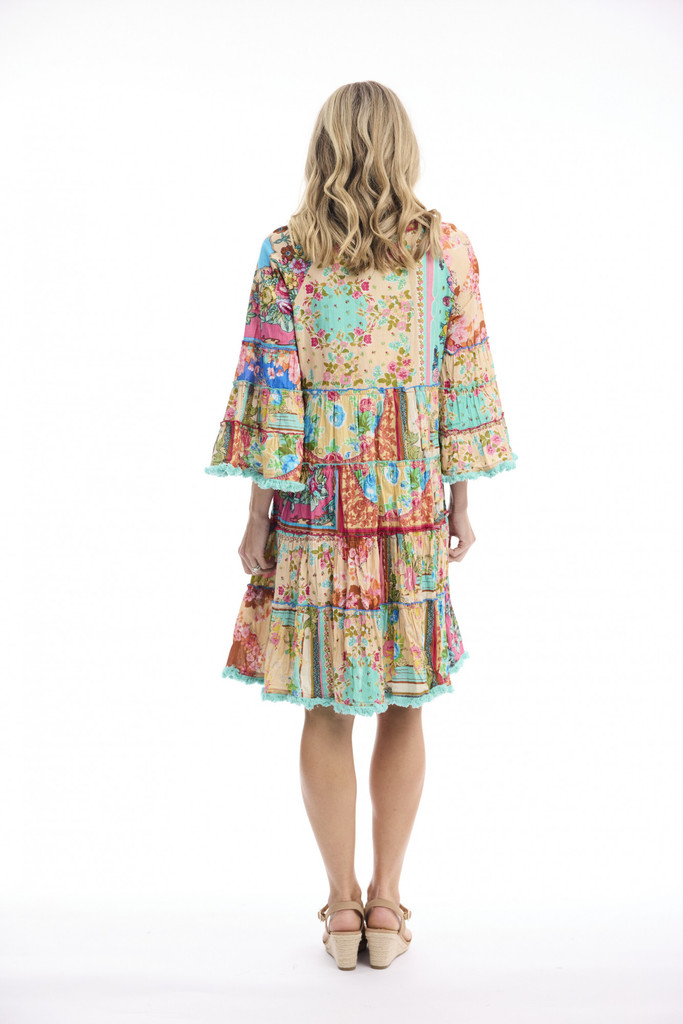 Women's Dresses | Foulard Fleurs Layers Dress | ORIENTIQUE