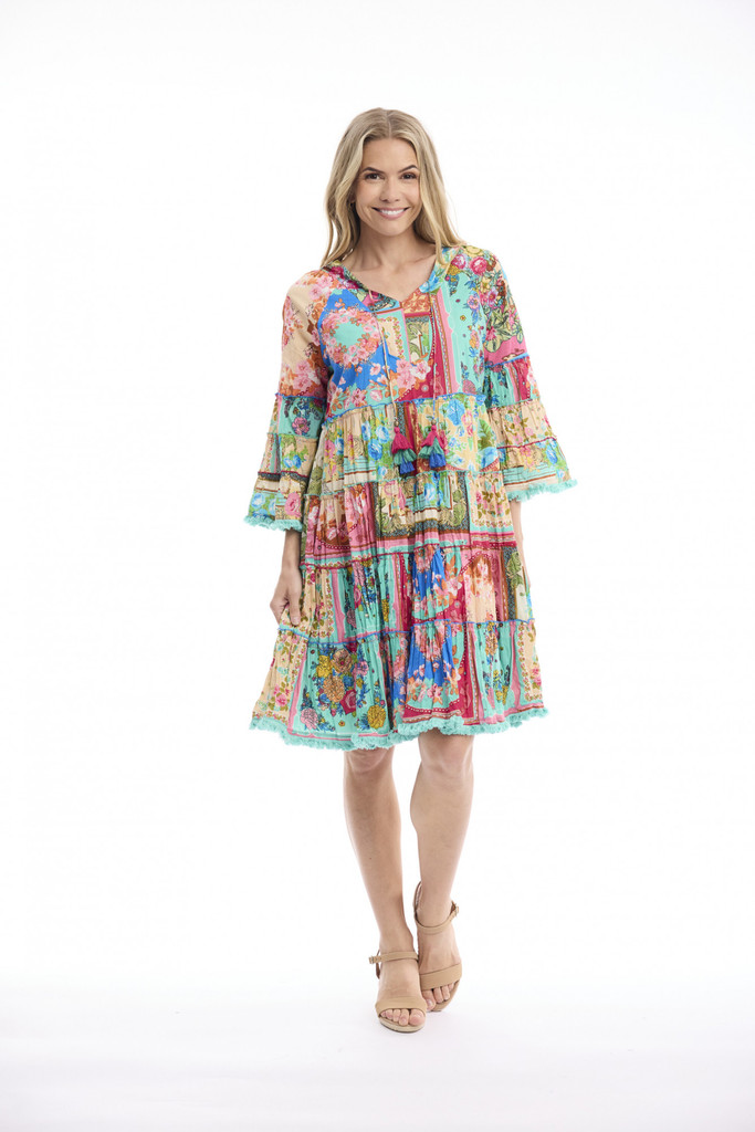 Women's Dresses | Foulard Fleurs Layers Dress | ORIENTIQUE