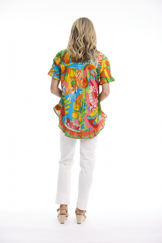 Women's Top | Mougins Frill Top | ORIENTIQUE