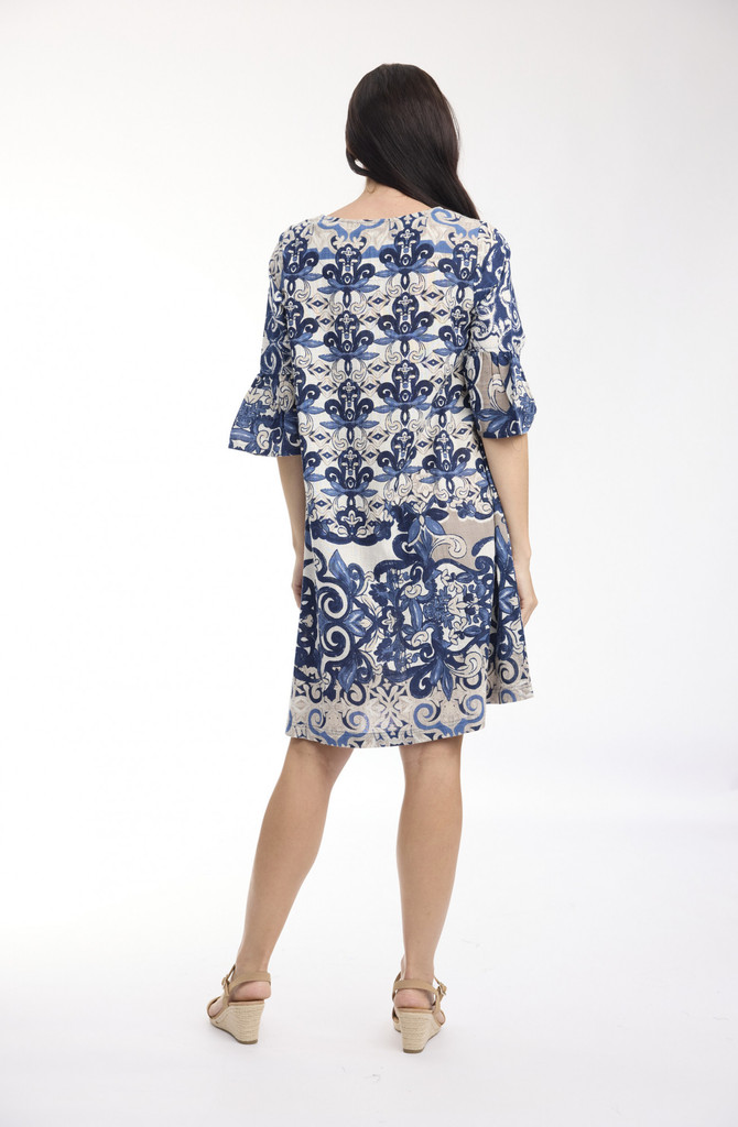 Women's Dresses | Monaco Contemporary Frill Sleeve Dress | ORIENTIQUE