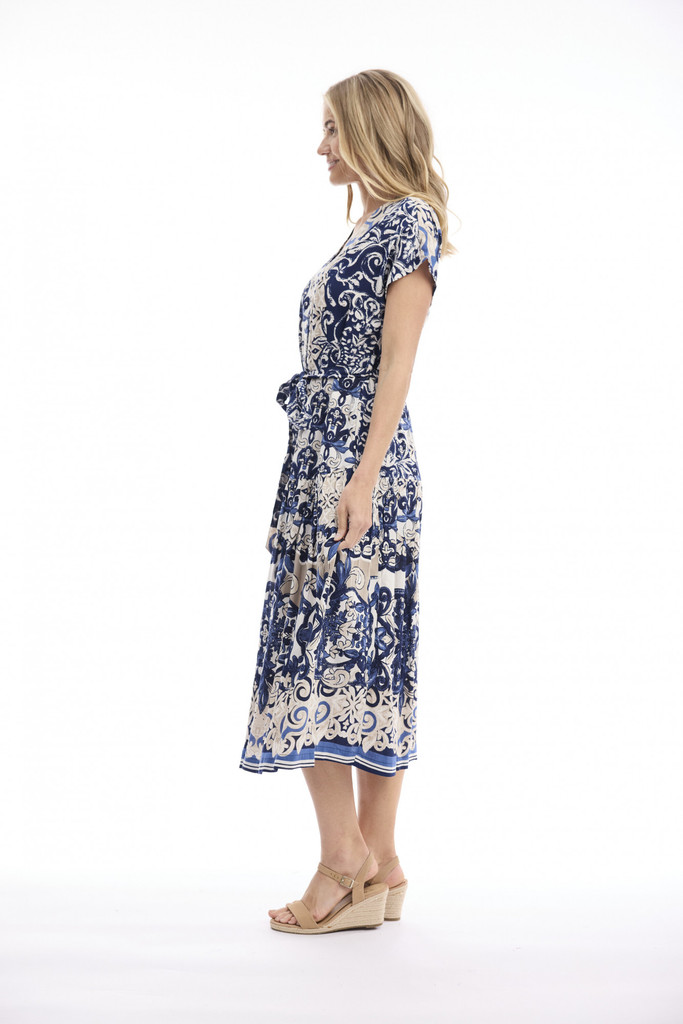 Women's Dresses | Monaco V Neck Buttonthrough Short Dress | ORIENTIQUE
