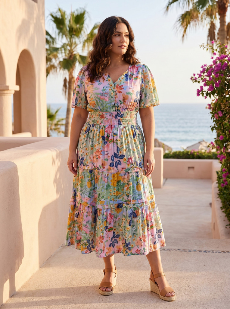 Women's Dresses | Sur Mer Maxi Short Sleeve Dress | ORIENTIQUE