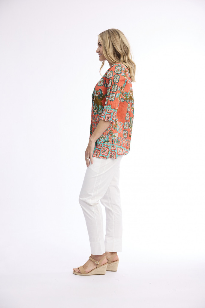 Women's Top | Sibili Pleated Top | ORIENTIQUE