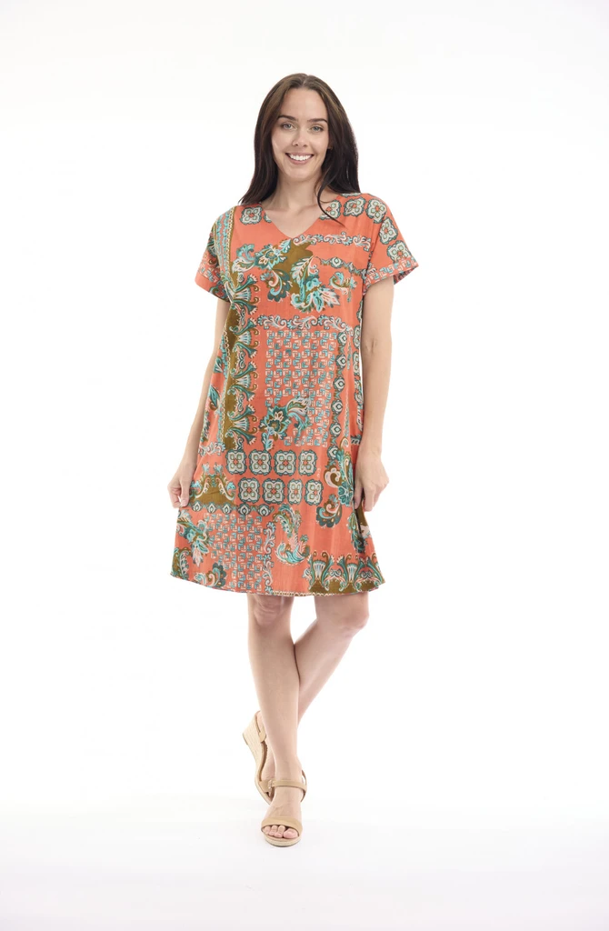 Women's Dresses | Sibili Reversible Short Sleeve Dress | ORIENTIQUE