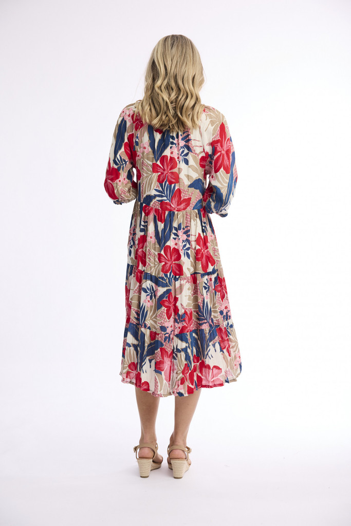 Women's Dresses | Cavailon Layers Puff Sleeve Dress | ORIENTIQUE