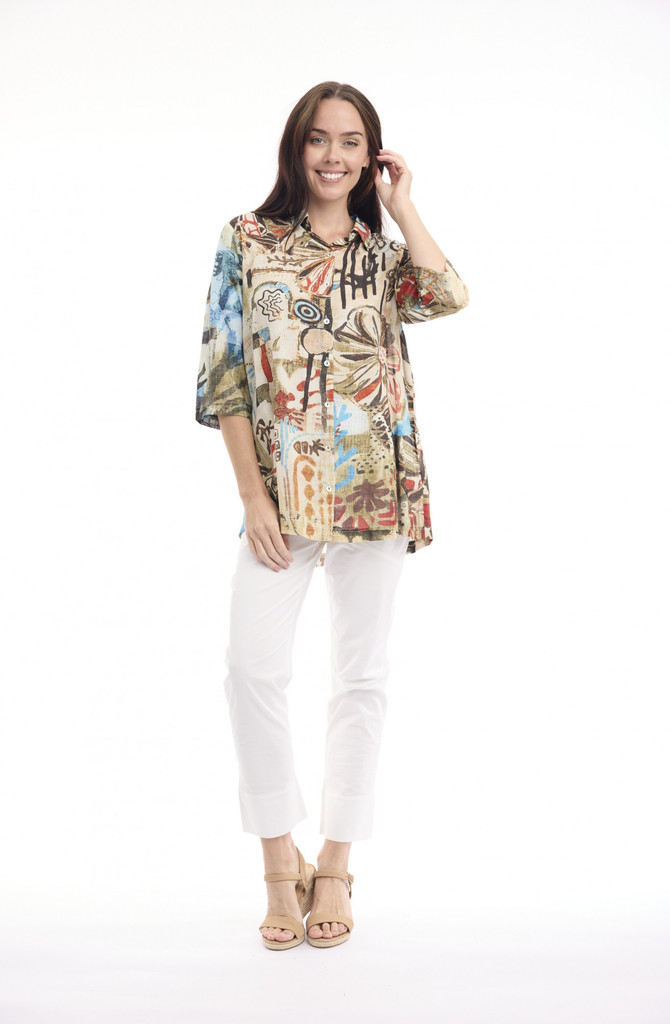 Women's Dresses | Digital Collared Shirt  | ORIENTIQUE