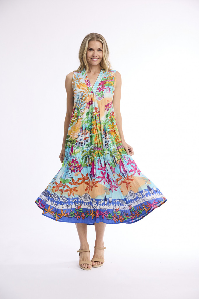 Women's Dresses | Nice Maxi V Sleeveless Dress | ORIENTIQUE