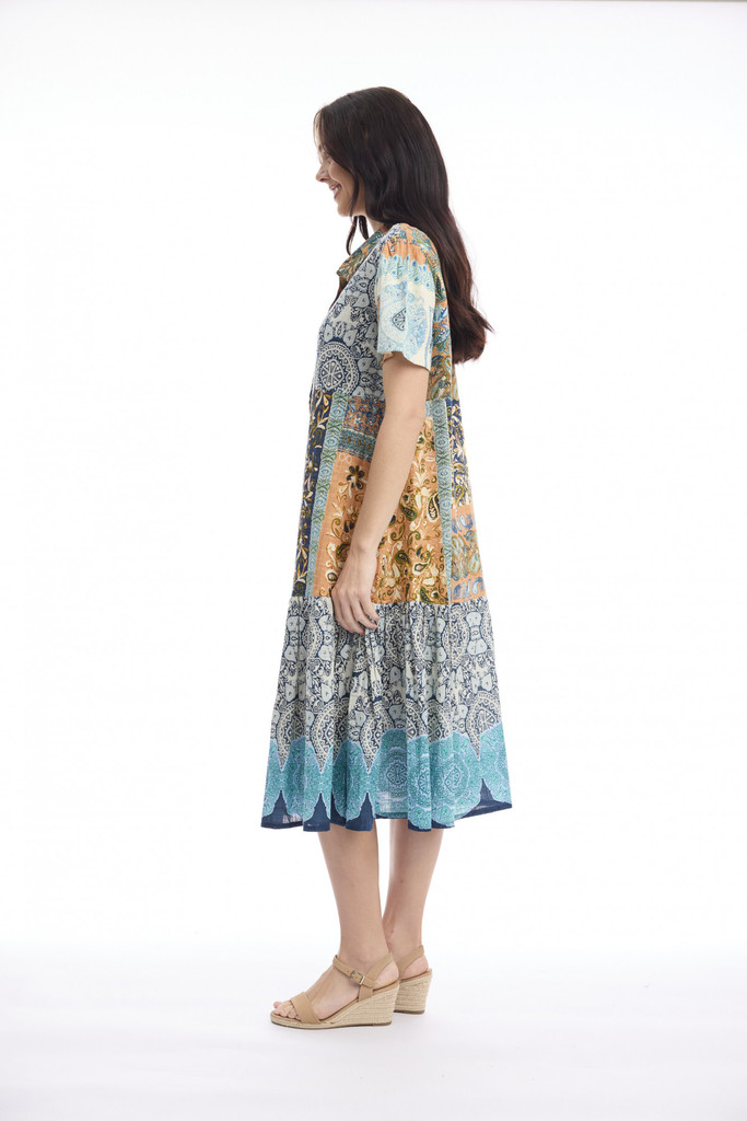 Women's Dresses | Marseille Patch Long Dress | ORIENTIQUE