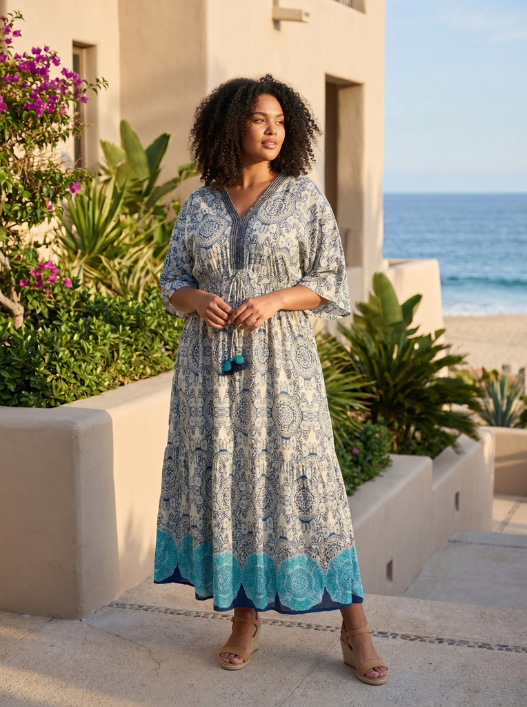 Women's Dresses | Marseille Maxi V Dress | ORIENTIQUE
