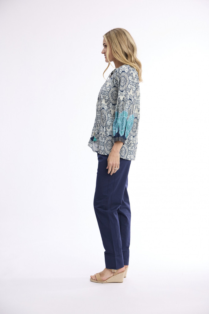 Women's Top | Marseille Round Neckline Top | ORIENTIQUE