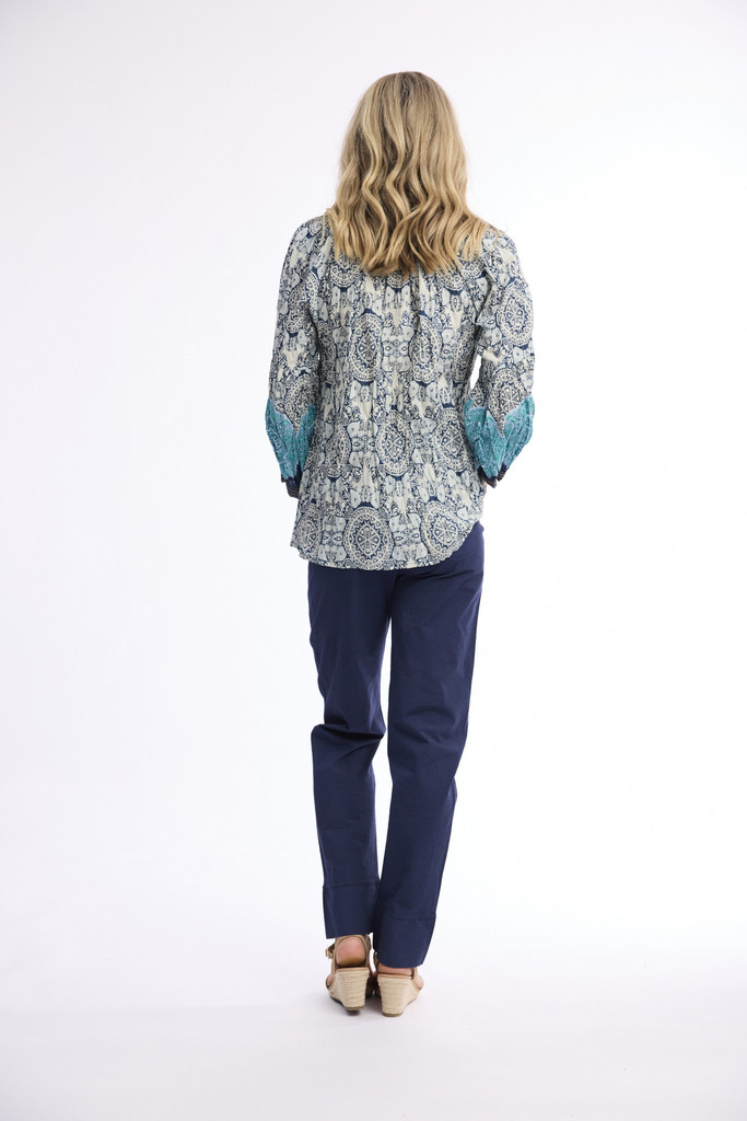 Women's Top | Marseille Round Neckline Top | ORIENTIQUE