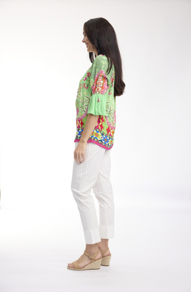 Mughal Floral Green Boho Top Tassel by Orientique | Alibi Online Australia
