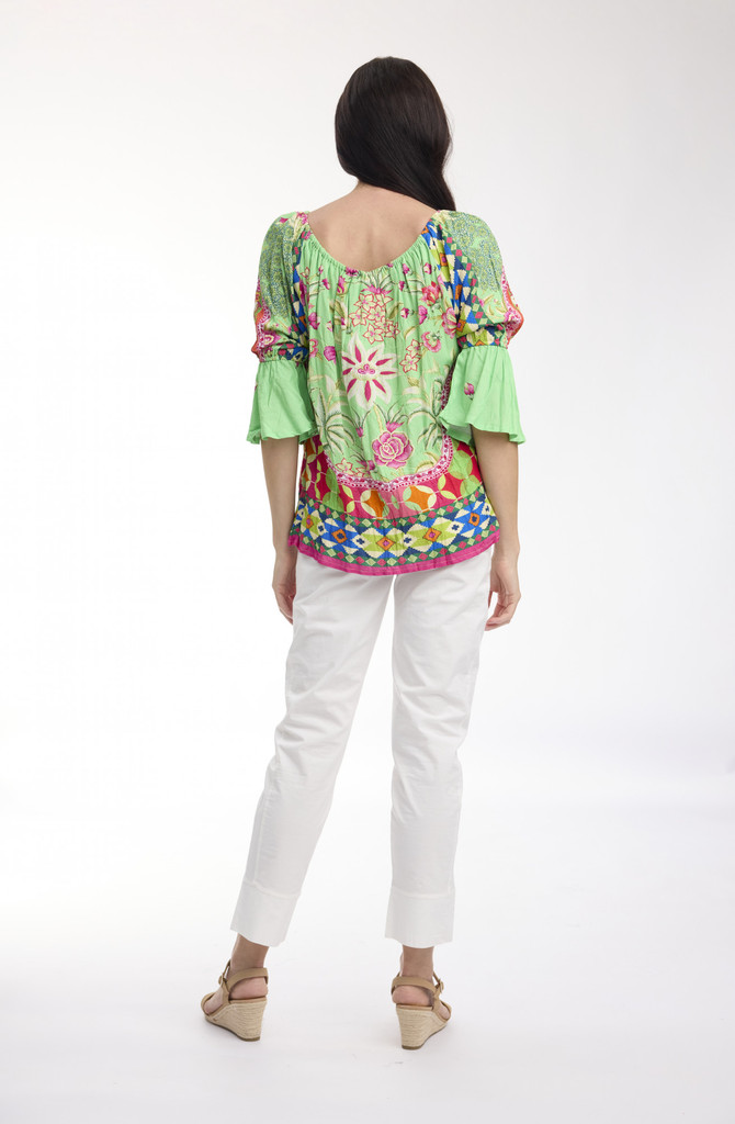 Mughal Floral Green Boho Top Tassel by Orientique | Alibi Online Australia
