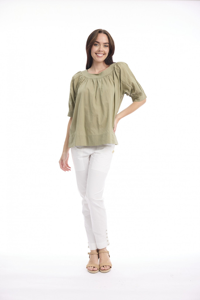 Women's Top | Cotton Slub Boatneck Top | ORIENTIQUE