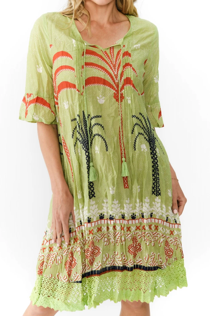 Women's Dresses | Hannah Short Sleeve Tunic Boho Dress | ONE SUMMER