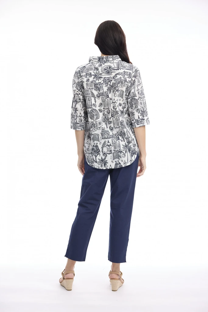 White Cassis Shirt by Orientique | Alibi Online Australia
