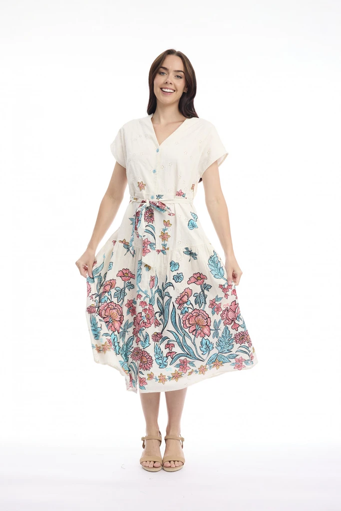 Rothschild Rothschild Dress V-Neck Button-Through Short by Orientique | Alibi Online Australia
