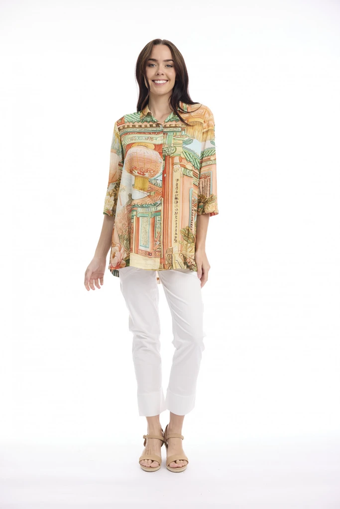 Oriental Dreams Digital Collared Shirt by Orientique | Alibi Online Australia

