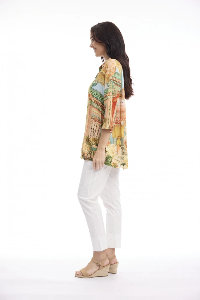 Oriental Dreams Digital Collared Shirt by Orientique | Alibi Online Australia
