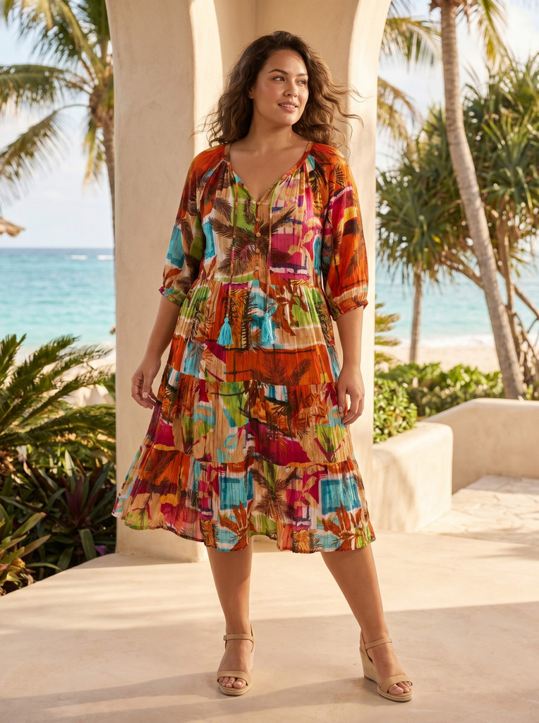 Perpignan Perpignan Dress Layers Puff Sleeve by Orientique | Alibi Online Australia
