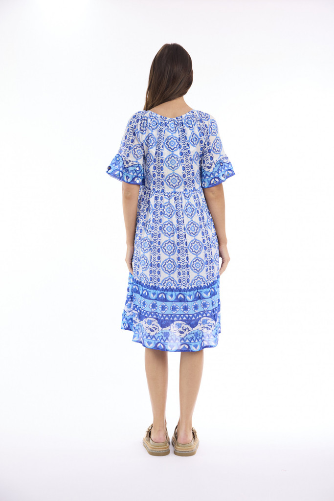 Women's Dresses | Maalti Blue Frill hem Dress | ESCAPE 