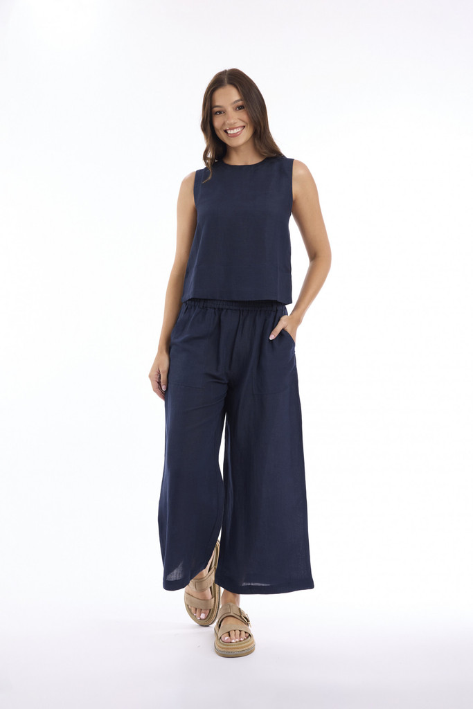 Women's Pant | Linen Solid Wide Leg Pant | ESCAPE 