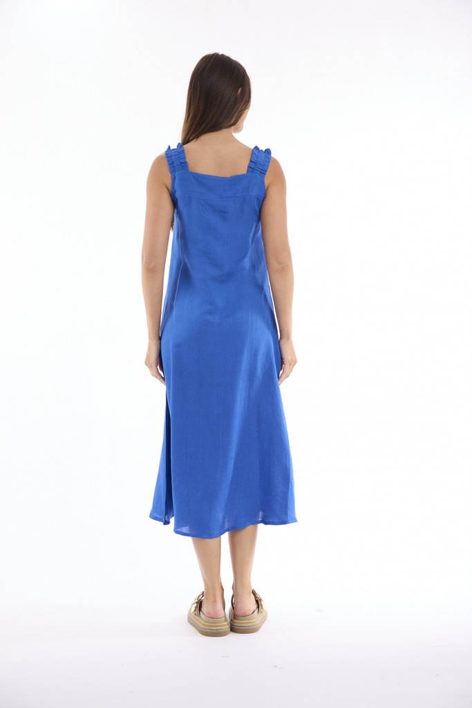 Women's Dresses | Linen Solid Strappy Dress | ESCAPE 