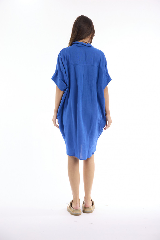 Women's Dresses | Linen Solid Boxy Dress | ESCAPE 