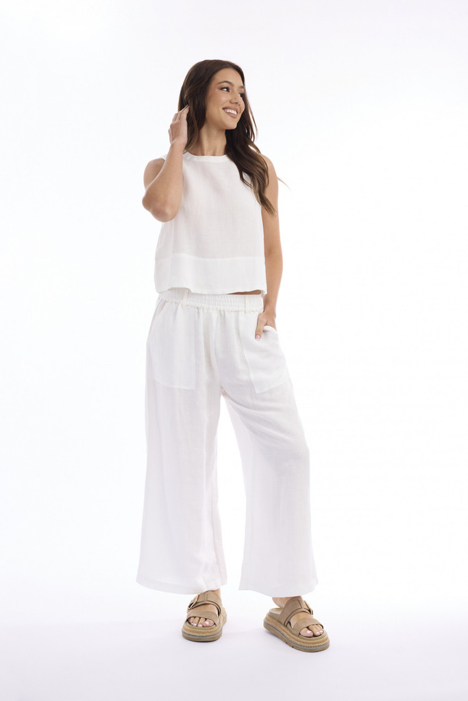Women's Pant | Linen Solid Wide Leg Pant | ESCAPE 