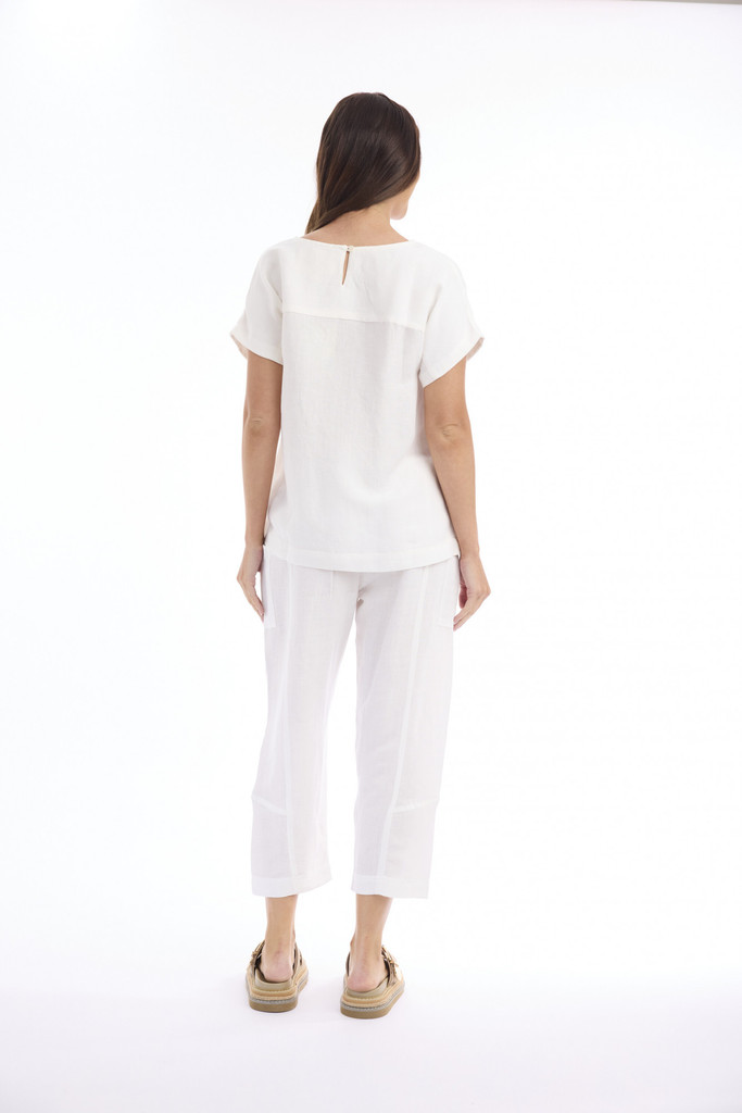 Women's Top | Linen Solid Boxy Top | ESCAPE 