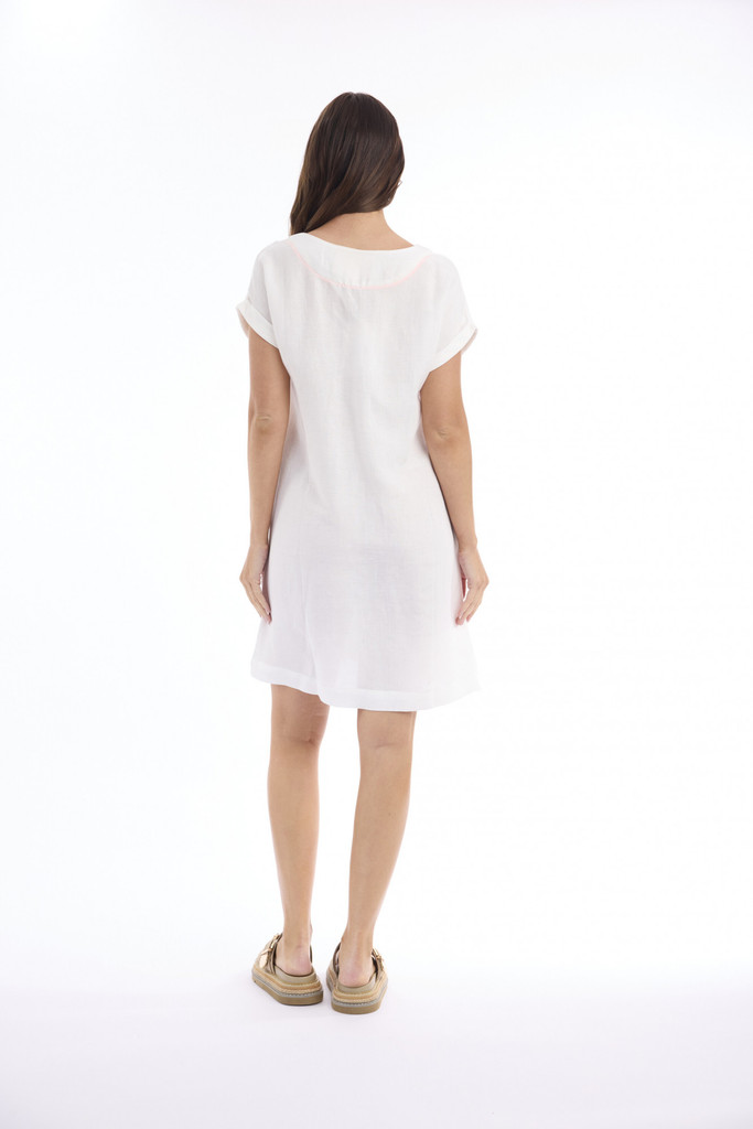 Women's Dresses | Linen Solid Shift Cap Sleeve Dress | ESCAPE 