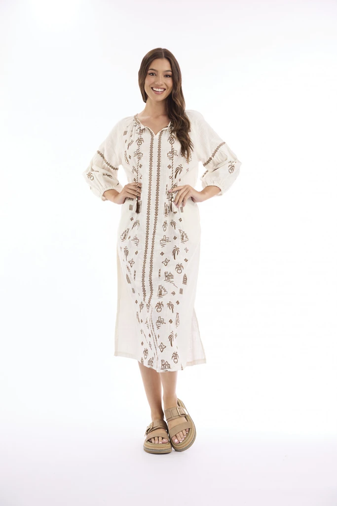 Women's Dresses | Sahara Midi Embroidered Dress | ESCAPE 