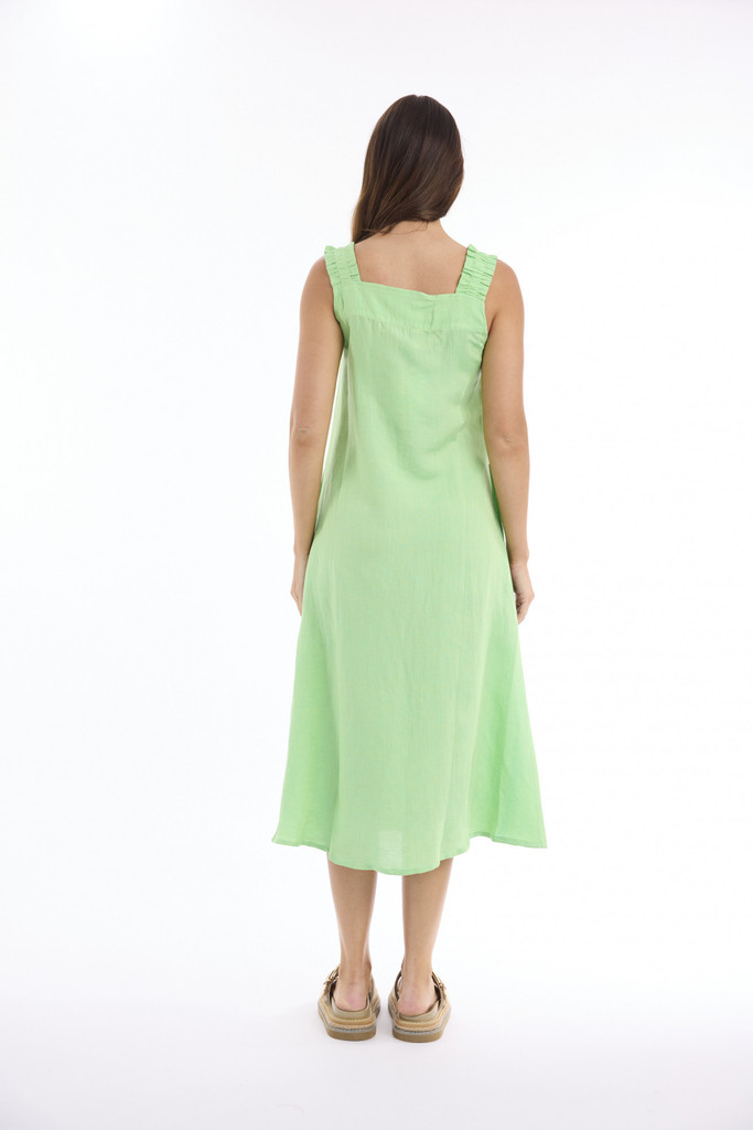 Women's Dresses | Linen Solid Strappy Dress | ESCAPE 