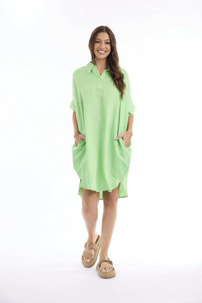 Women's Dresses | Linen Solid Boxy Dress | ESCAPE 