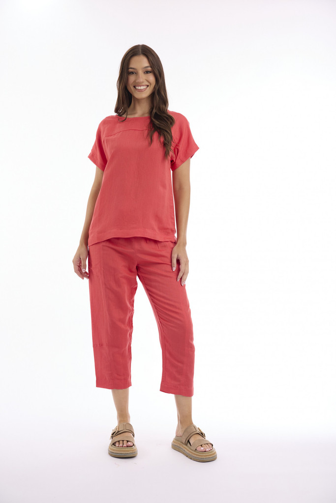Women's Top | Linen Solid Boxy Top | ESCAPE 