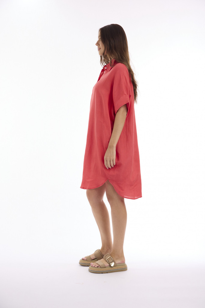 Women's Dresses | Linen Solid Boxy Dress | ESCAPE 