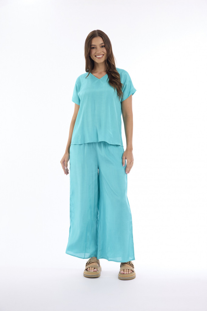 Women's Top | Lux V Neckline Short Sleeve Top | ESCAPE 