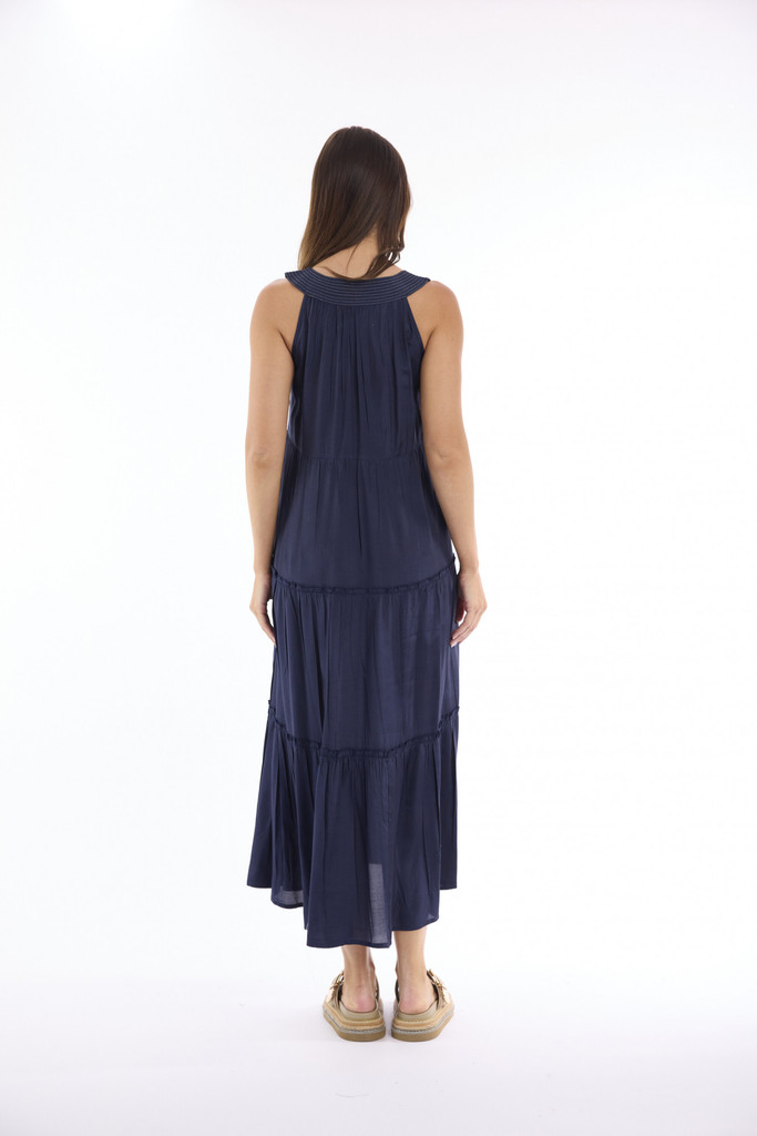 Women's Dresses | Lux Round Neckline Layered Dress | ESCAPE 