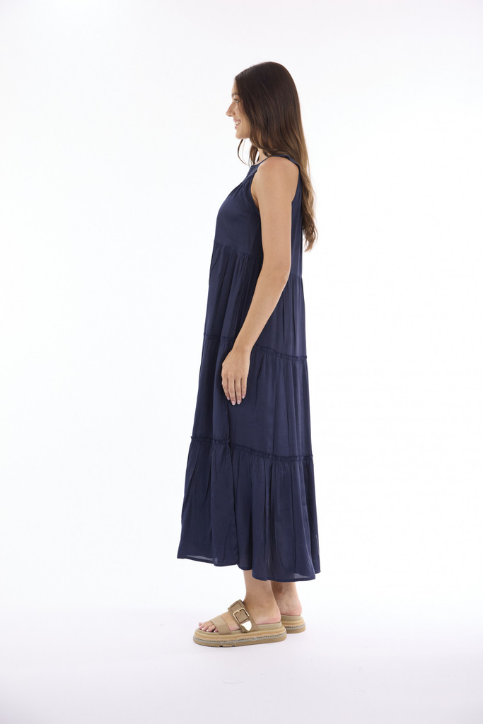 Women's Dresses | Lux Round Neckline Layered Dress | ESCAPE 