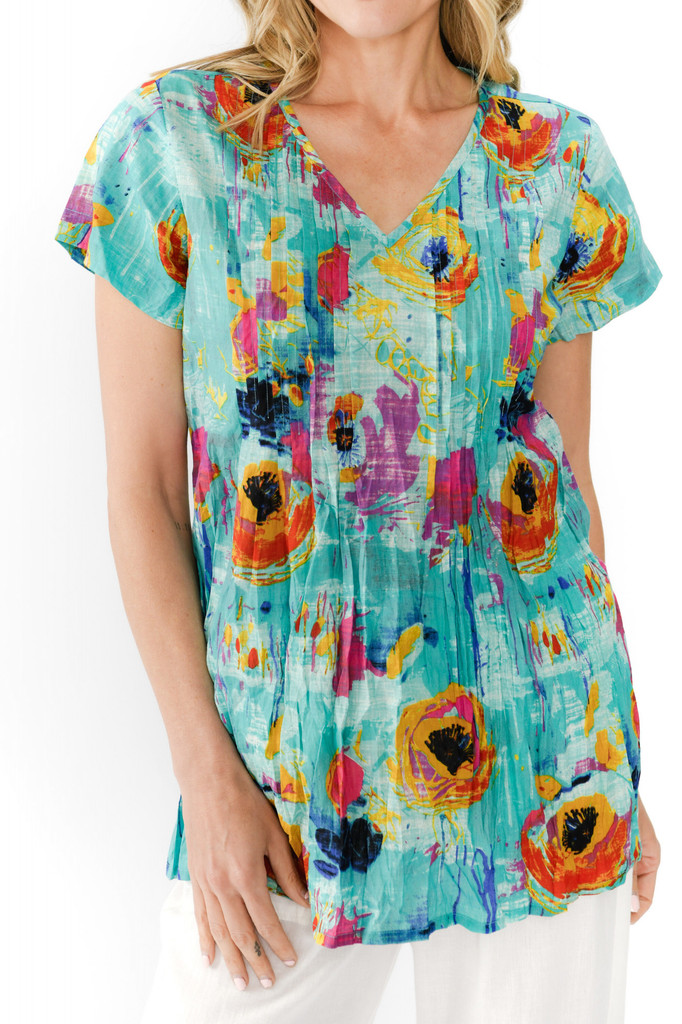 Women's Top | Kayla Short Sleeve Cotton Blouse | ONE SUMMER