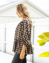 Women's Top | Amber Top in Black/Tan | BEE MADDISON
