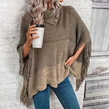 Women's Knitwear | Penelope Fringed Poncho | ALIBI