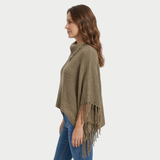 Women's Knitwear | Penelope Fringed Poncho | ALIB