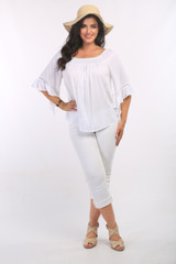 Women's Top | Stevie Off Shoulder Peasant Top | OMBAK DESIGNS